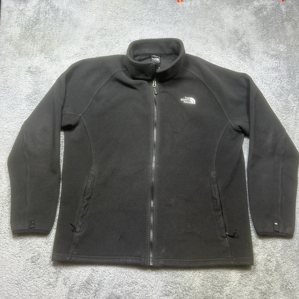The North Face Fleece Jacket Men's XL Black Full Zip Pockets Outdoor Hiking C704
